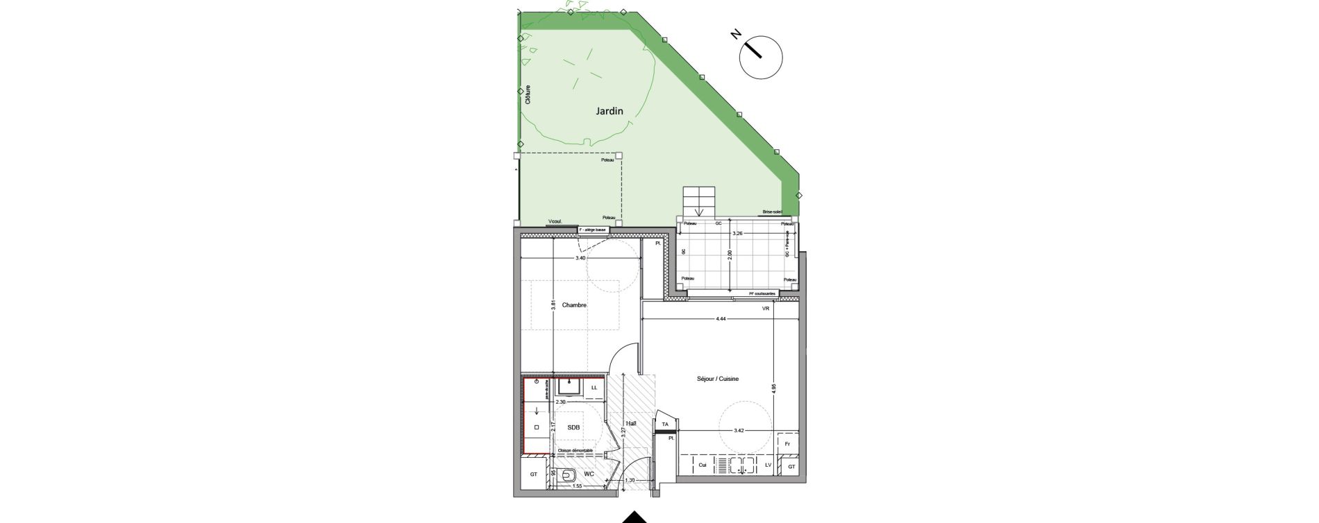Appartement T2 de 45,24 m2 &agrave; Argel&egrave;s-Sur-Mer Centre