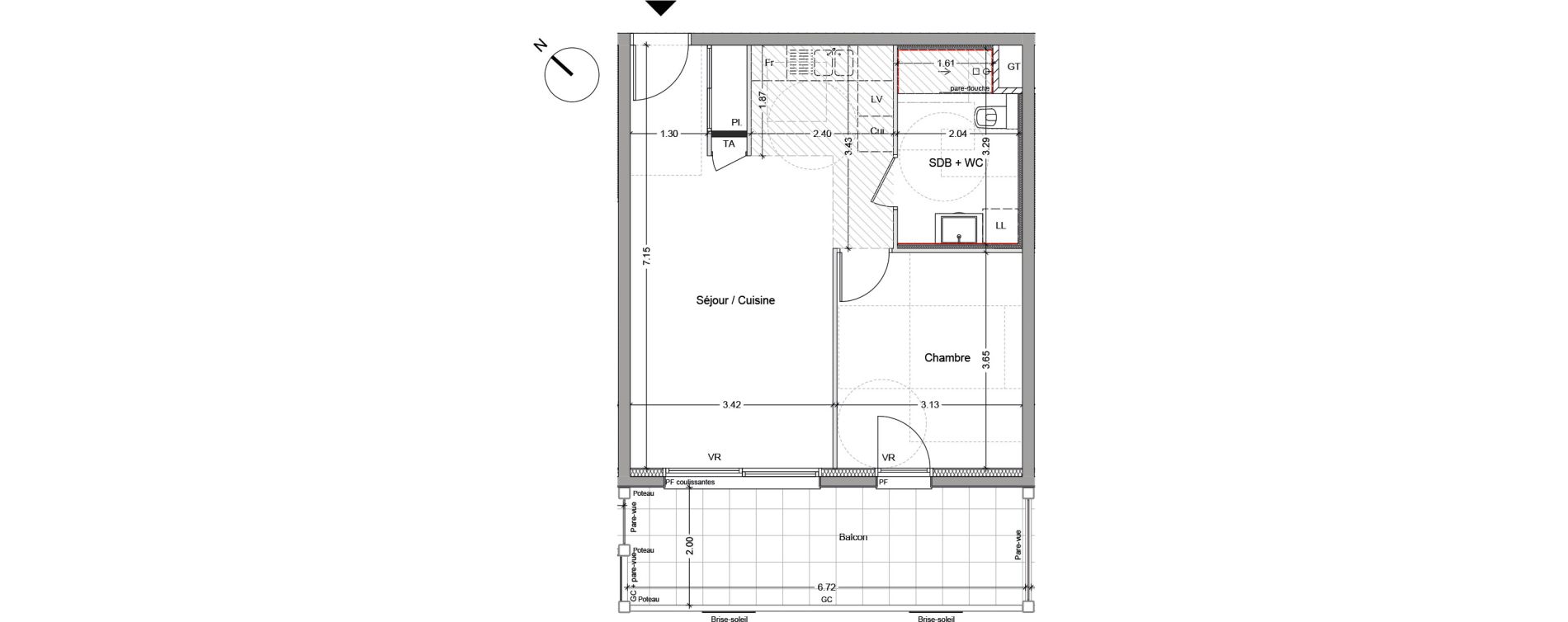 Appartement T2 de 45,25 m2 &agrave; Argel&egrave;s-Sur-Mer Centre