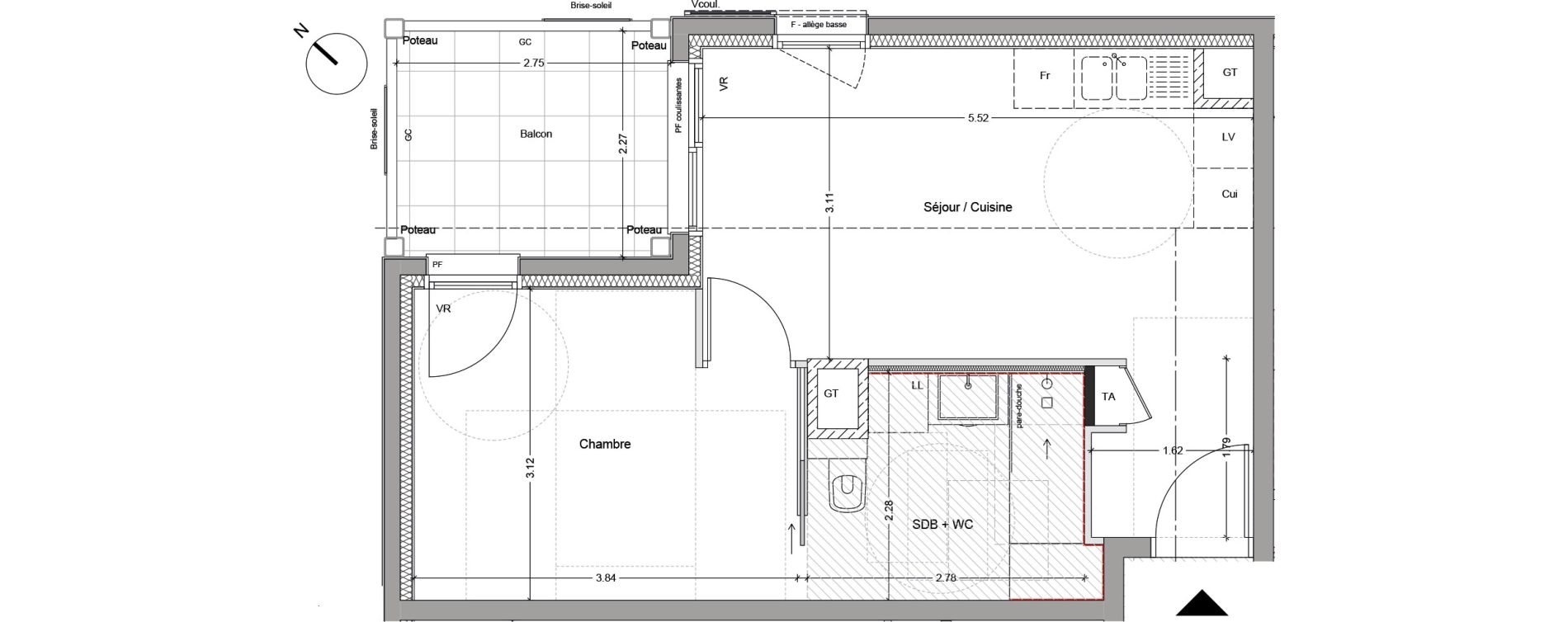 Appartement T2 de 36,67 m2 &agrave; Argel&egrave;s-Sur-Mer Centre