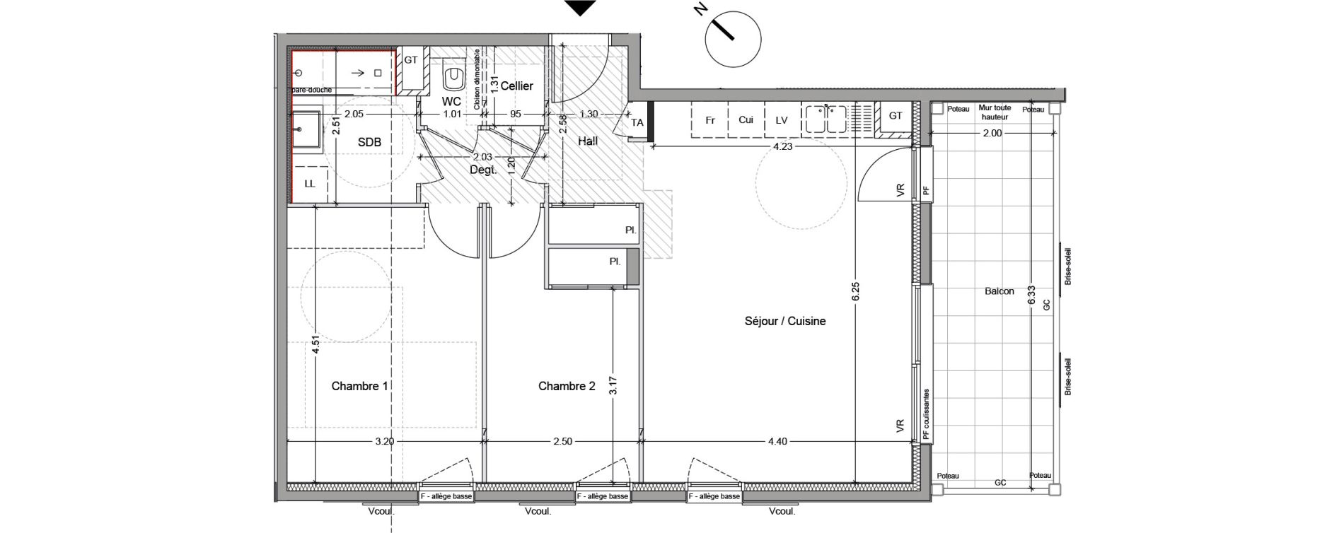 Appartement T3 de 65,70 m2 &agrave; Argel&egrave;s-Sur-Mer Centre