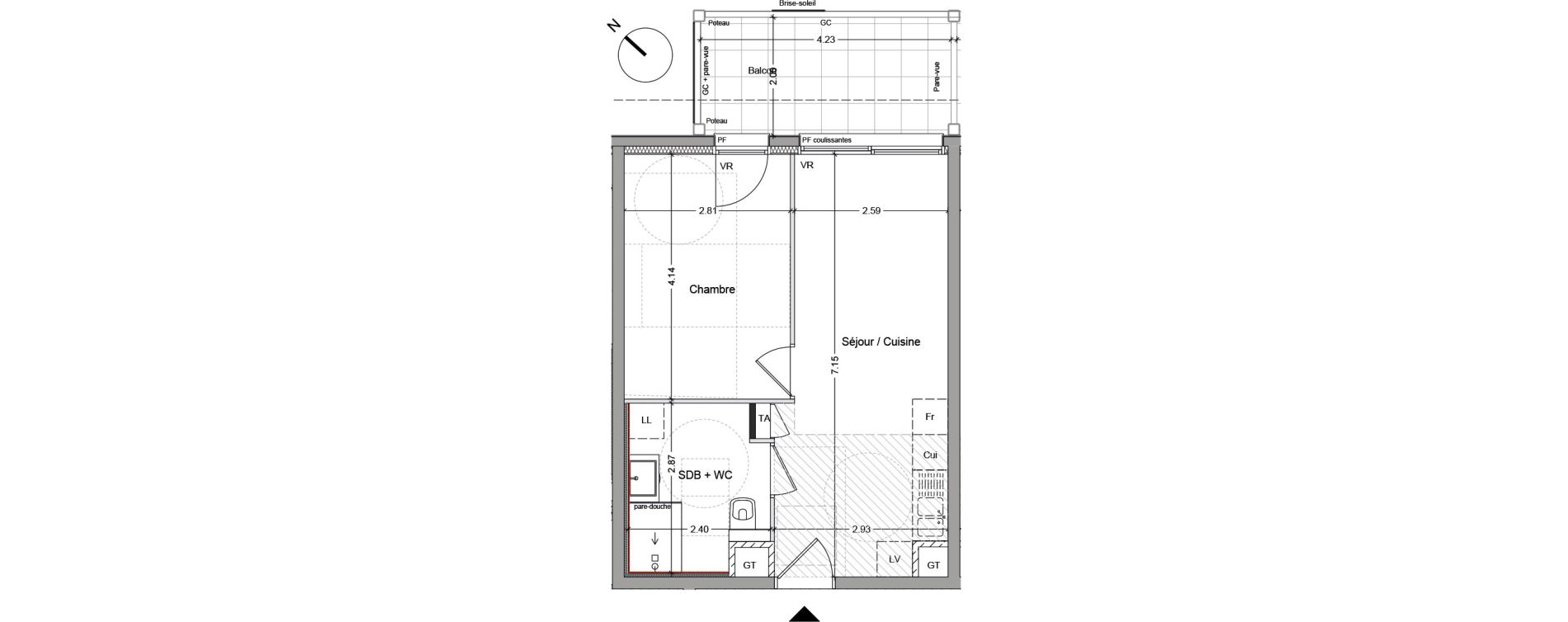 Appartement T2 de 37,10 m2 &agrave; Argel&egrave;s-Sur-Mer Centre