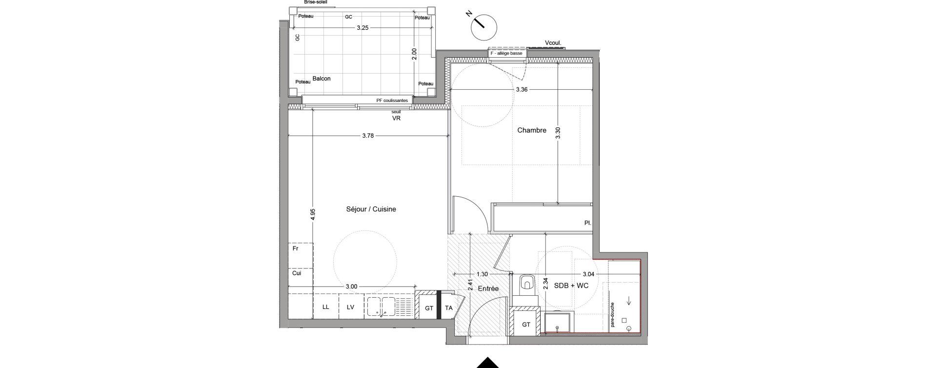 Appartement T2 de 40,67 m2 &agrave; Argel&egrave;s-Sur-Mer Centre