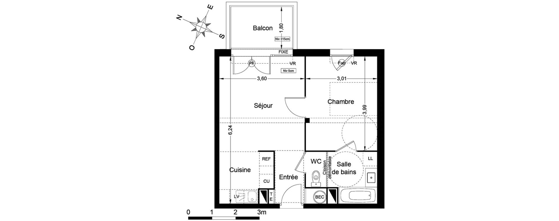 Appartement T2 de 39,10 m2 &agrave; Argel&egrave;s-Sur-Mer Centre