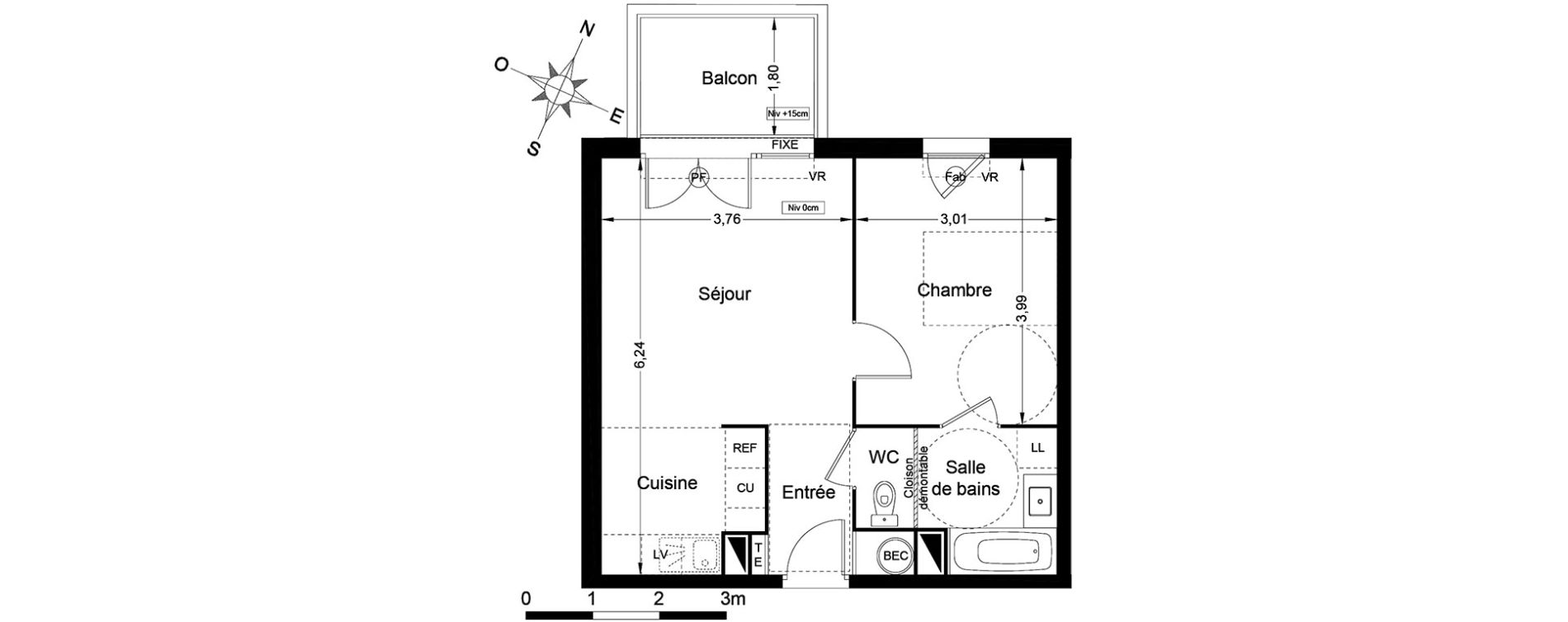 Appartement T2 de 41,10 m2 &agrave; Argel&egrave;s-Sur-Mer Centre