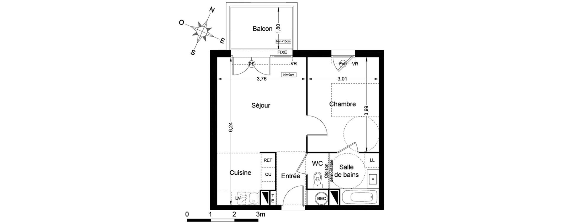 Appartement T2 de 41,10 m2 &agrave; Argel&egrave;s-Sur-Mer Centre