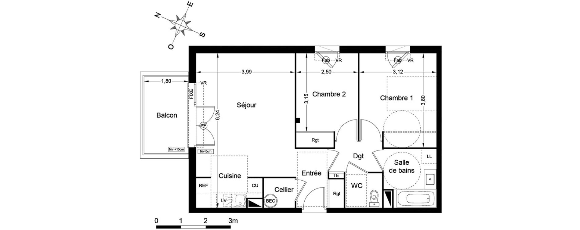 Appartement T3 de 58,50 m2 &agrave; Argel&egrave;s-Sur-Mer Centre