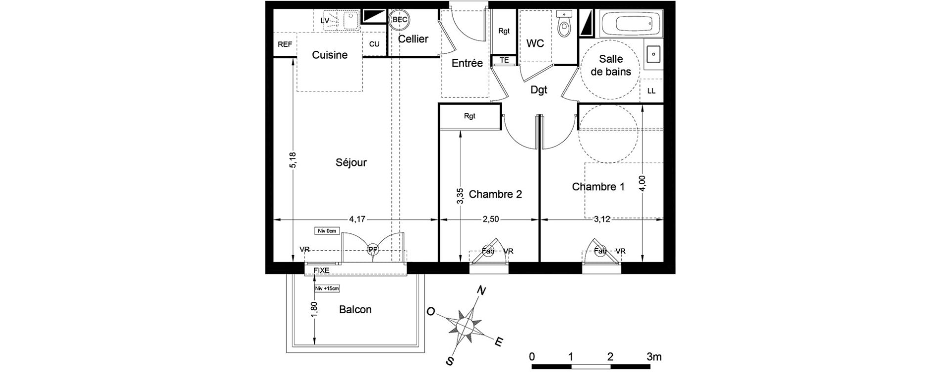 Appartement T3 de 61,55 m2 &agrave; Argel&egrave;s-Sur-Mer Centre