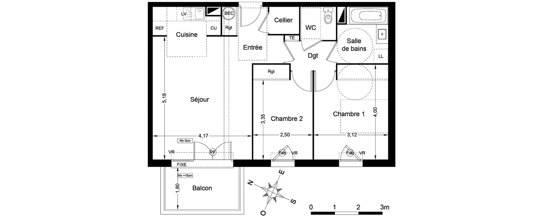 Appartement T3 de 61,55 m2 &agrave; Argel&egrave;s-Sur-Mer Centre