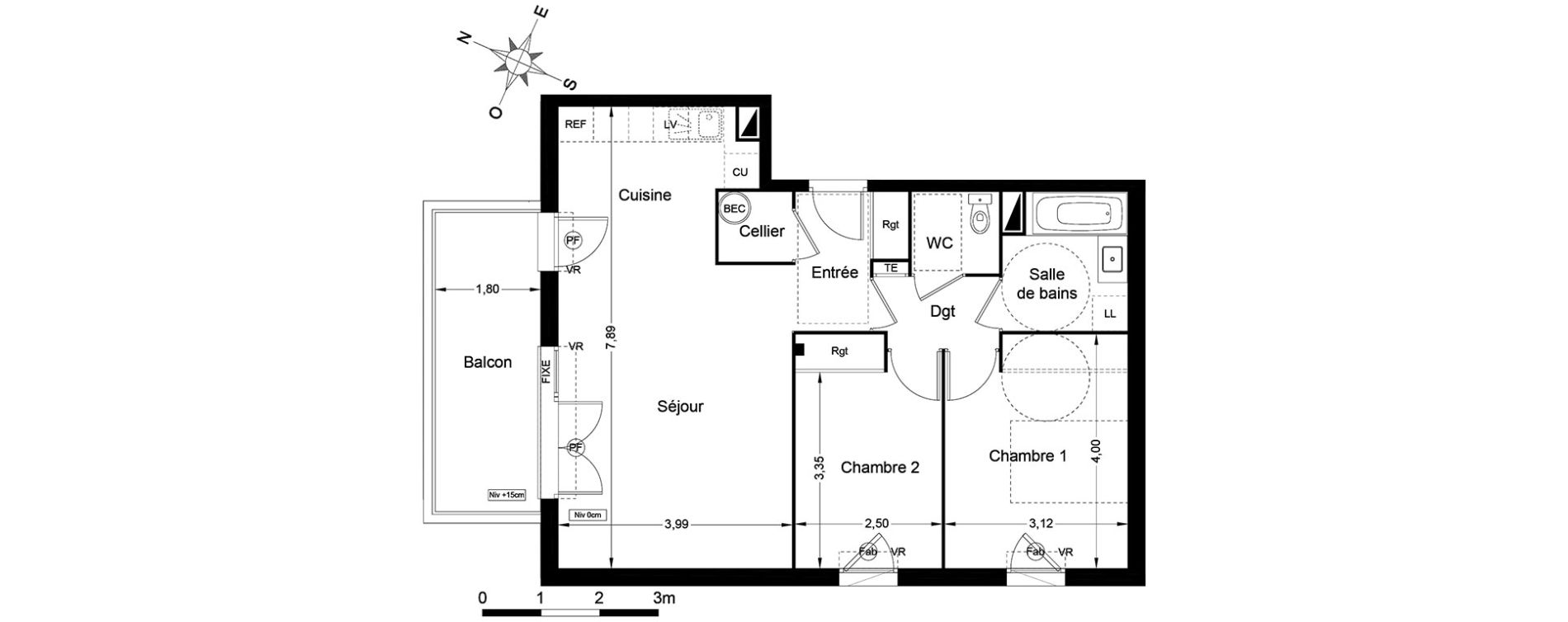 Appartement T3 de 65,50 m2 &agrave; Argel&egrave;s-Sur-Mer Centre