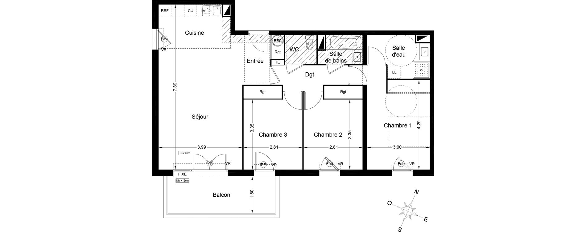 Appartement T4 de 84,30 m2 &agrave; Argel&egrave;s-Sur-Mer Centre