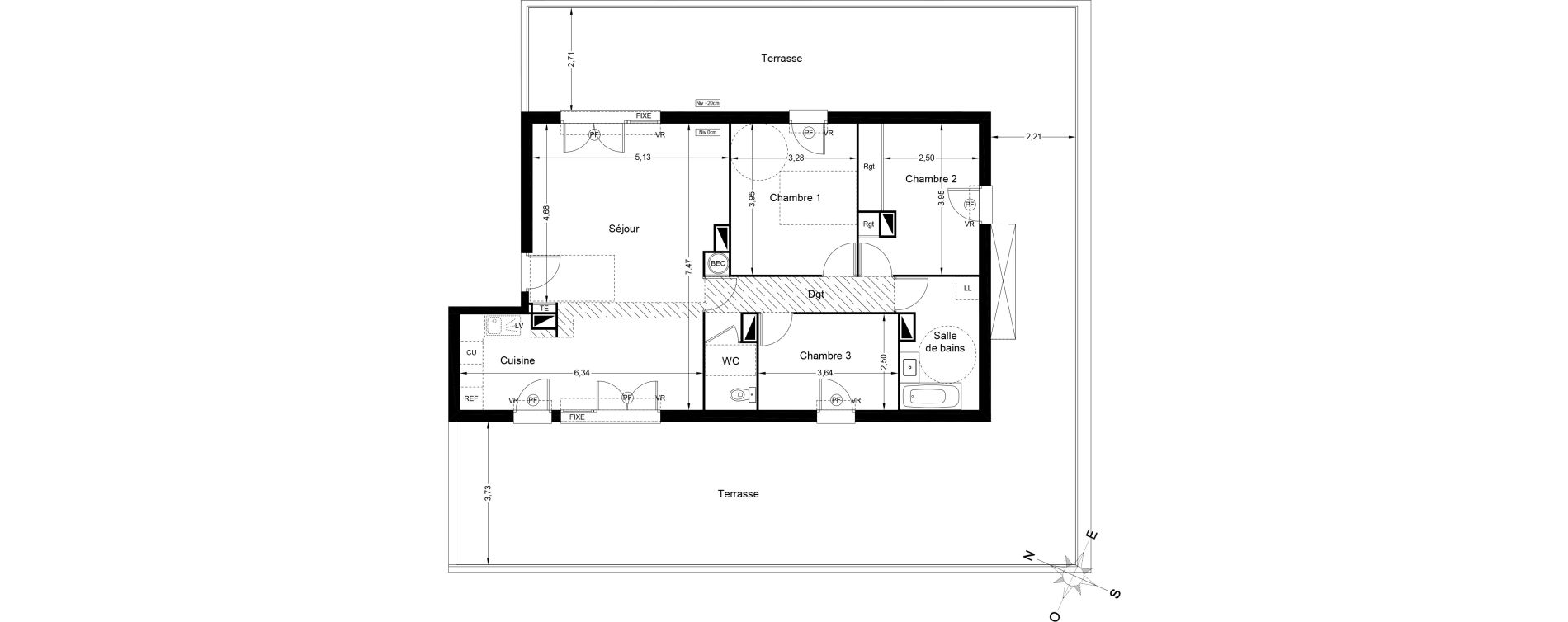 Appartement T4 de 88,25 m2 &agrave; Argel&egrave;s-Sur-Mer Centre