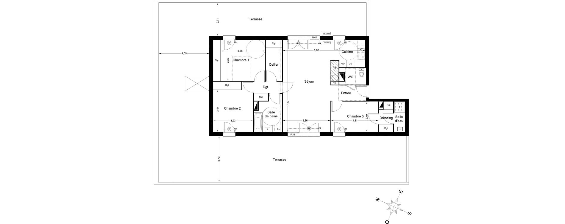 Appartement T4 de 95,80 m2 &agrave; Argel&egrave;s-Sur-Mer Centre