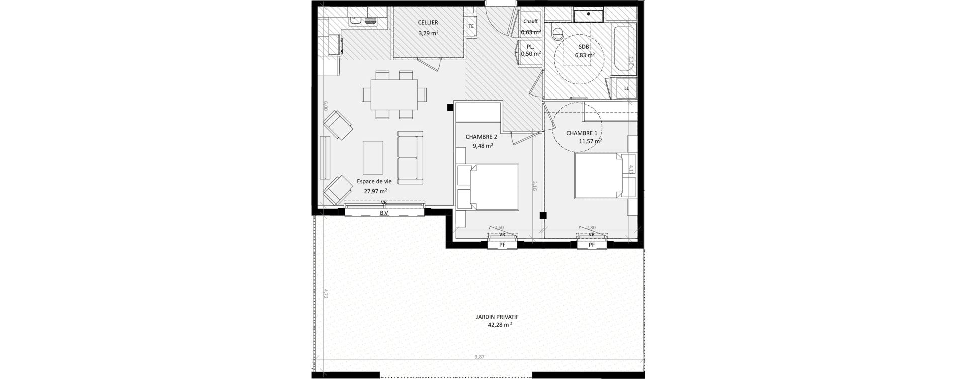 Appartement T3 de 60,27 m2 &agrave; Argel&egrave;s-Sur-Mer Centre