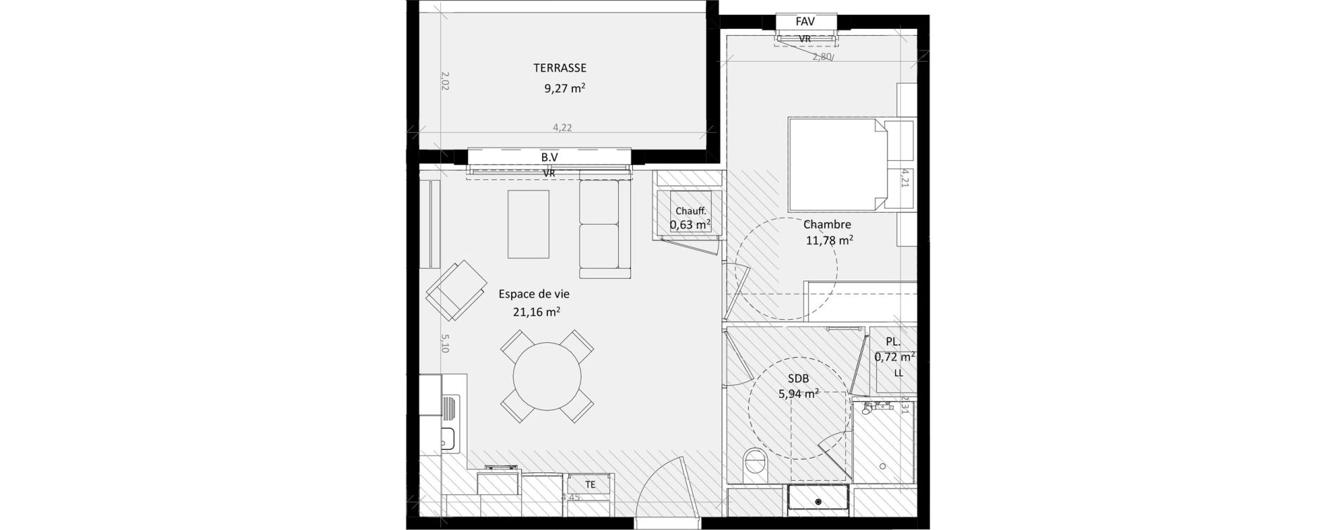 Appartement T2 de 40,23 m2 &agrave; Argel&egrave;s-Sur-Mer Centre