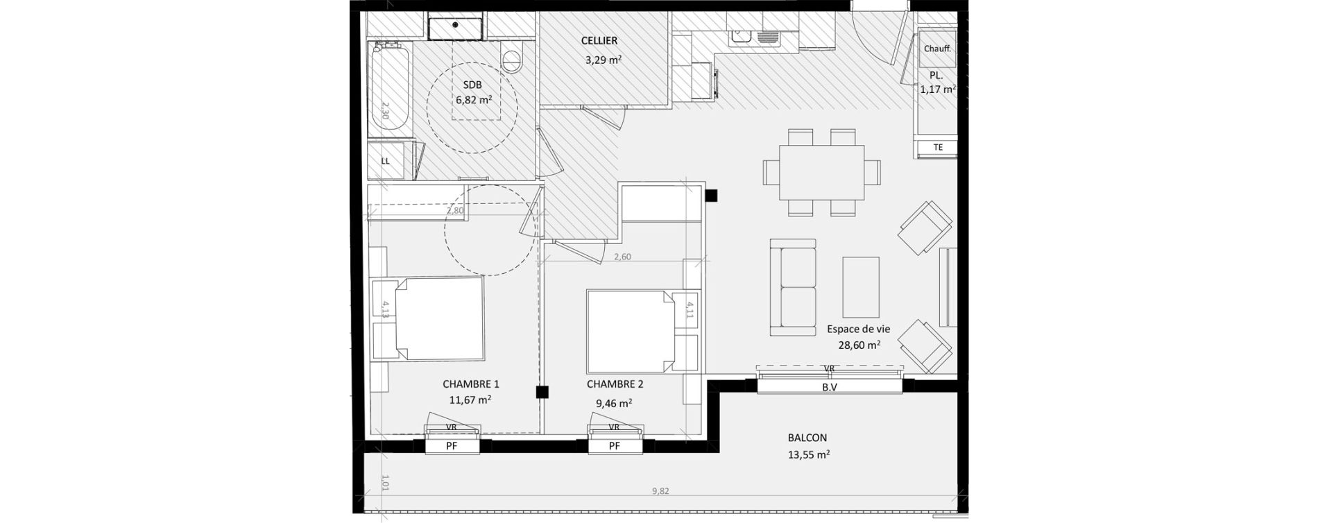 Appartement T3 de 61,01 m2 &agrave; Argel&egrave;s-Sur-Mer Centre