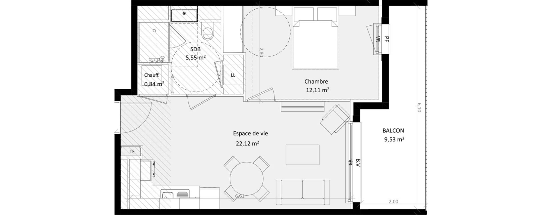 Appartement T2 de 40,62 m2 &agrave; Argel&egrave;s-Sur-Mer Centre