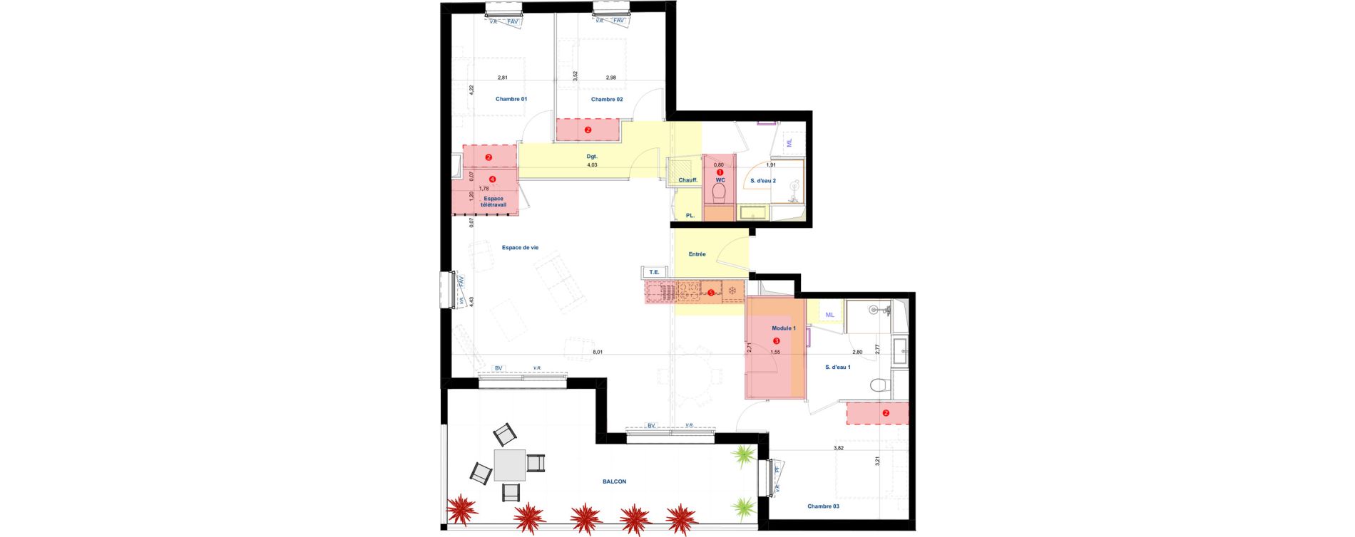 Appartement T4 de 104,60 m2 &agrave; Argel&egrave;s-Sur-Mer Centre
