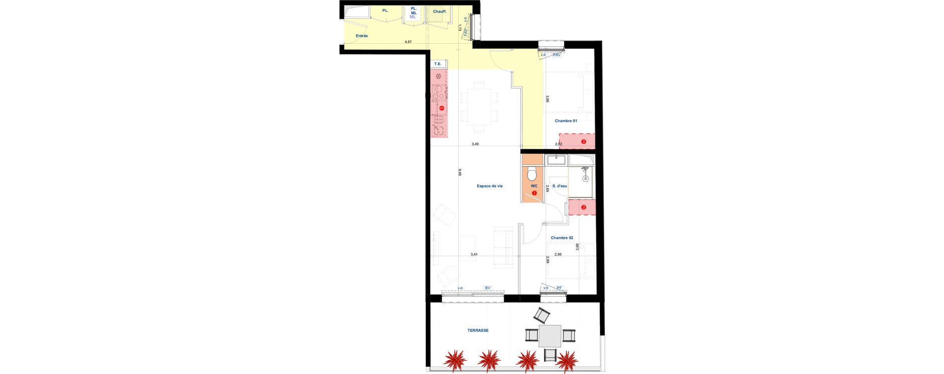Appartement T3 de 66,06 m2 &agrave; Argel&egrave;s-Sur-Mer Centre