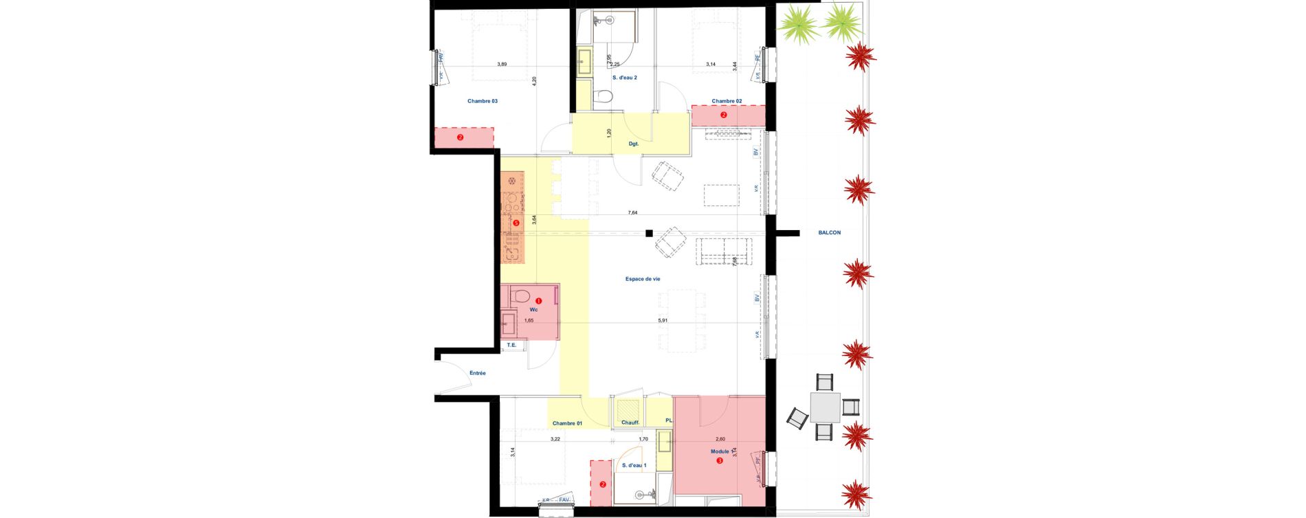 Appartement T4 de 113,50 m2 &agrave; Argel&egrave;s-Sur-Mer Centre