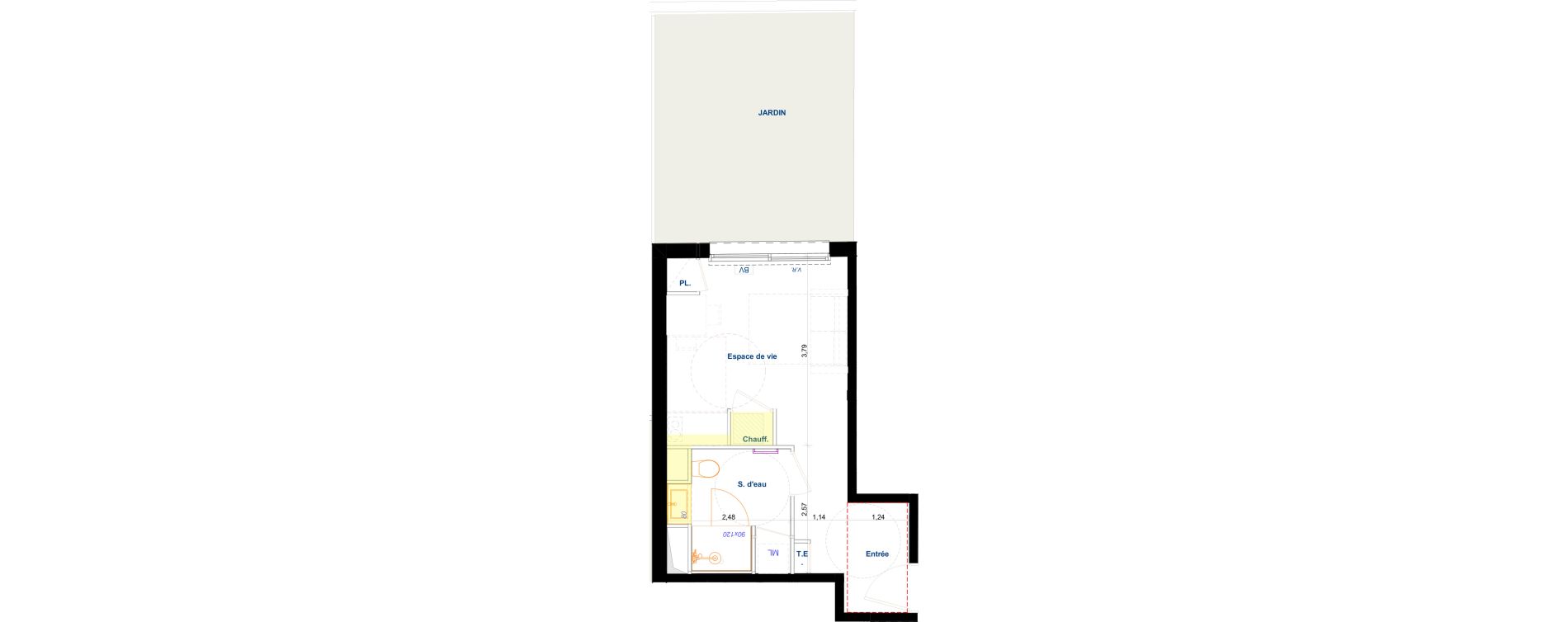 Appartement T1 de 24,31 m2 &agrave; Argel&egrave;s-Sur-Mer Centre