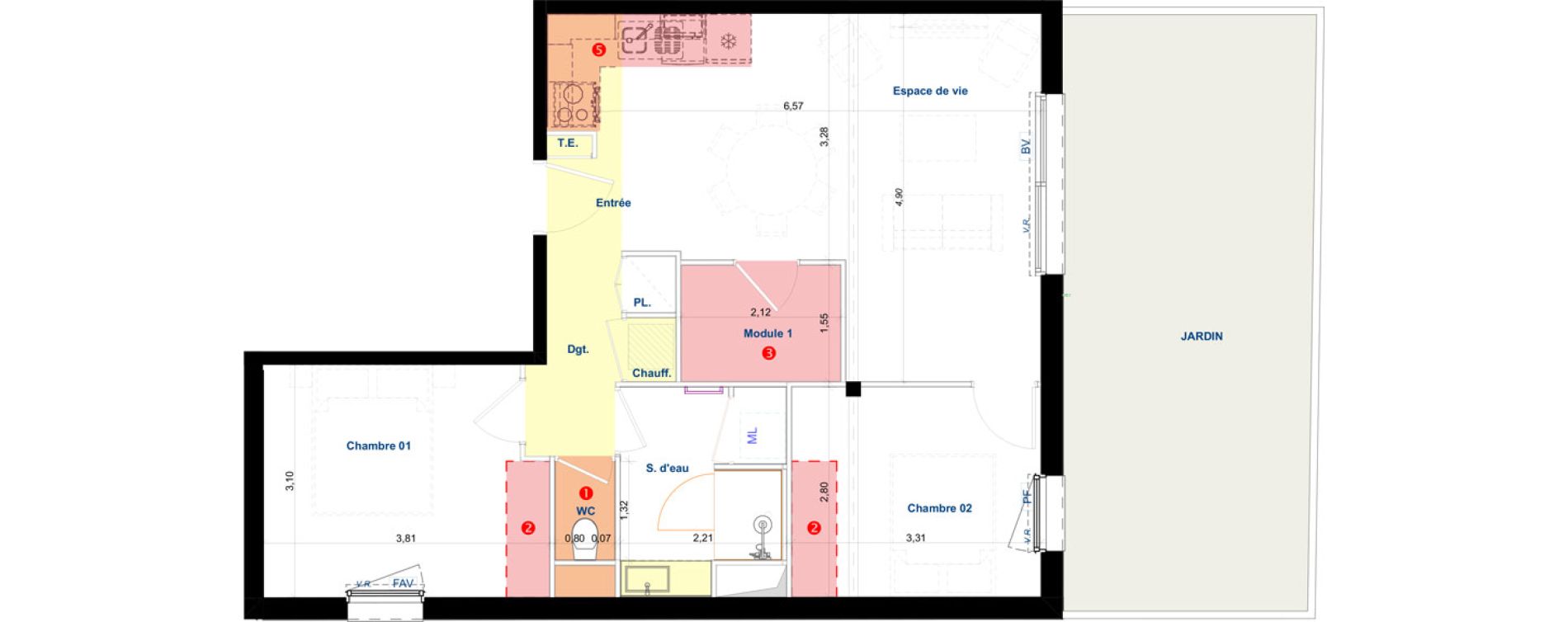 Appartement T3 de 60,08 m2 &agrave; Argel&egrave;s-Sur-Mer Centre