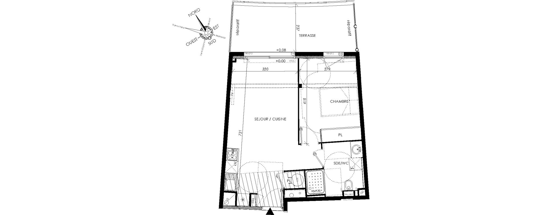 Appartement T2 de 43,00 m2 &agrave; Canet-En-Roussillon Port aliz&eacute;s