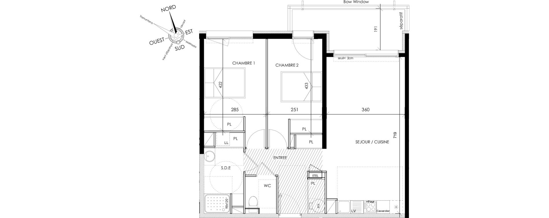 Appartement T3 de 67,00 m2 &agrave; Canet-En-Roussillon Port aliz&eacute;s