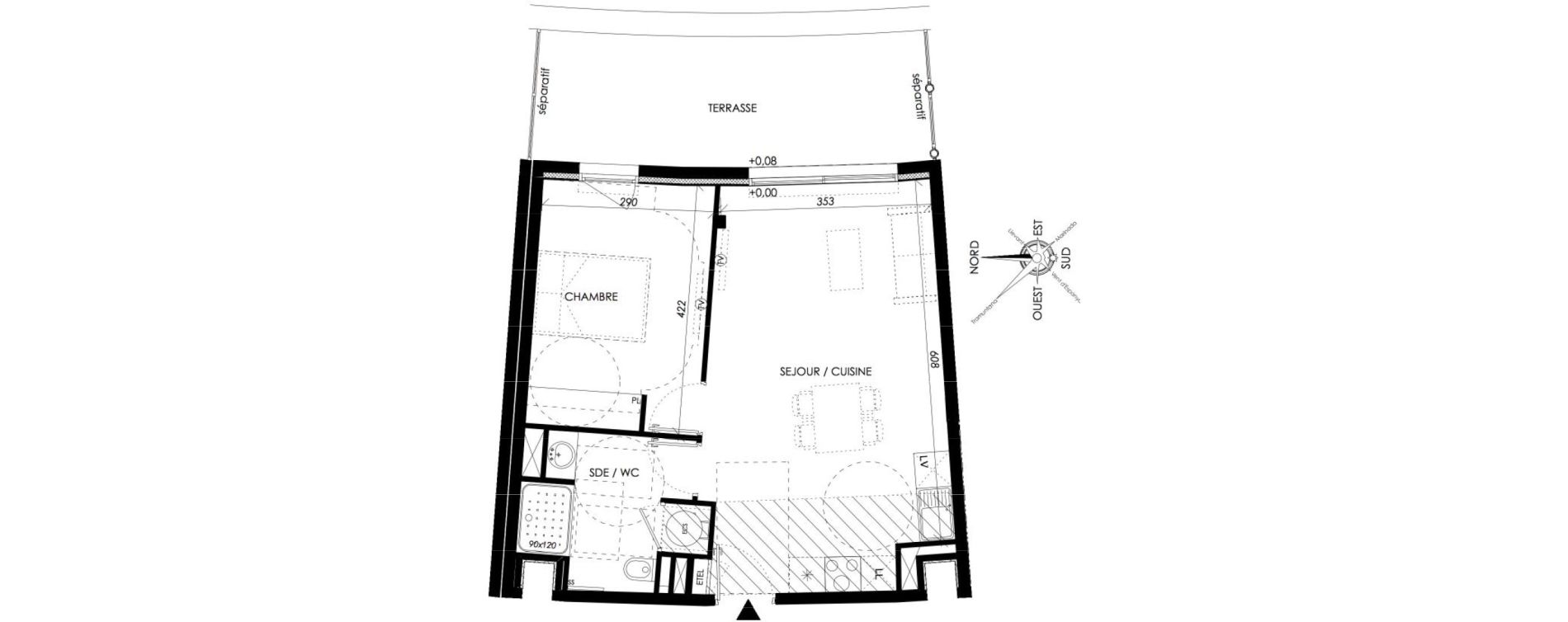 Appartement T2 de 45,00 m2 &agrave; Canet-En-Roussillon Port aliz&eacute;s