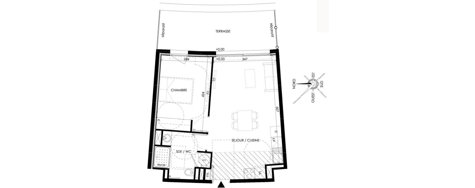 Appartement T2 de 44,00 m2 &agrave; Canet-En-Roussillon Port aliz&eacute;s