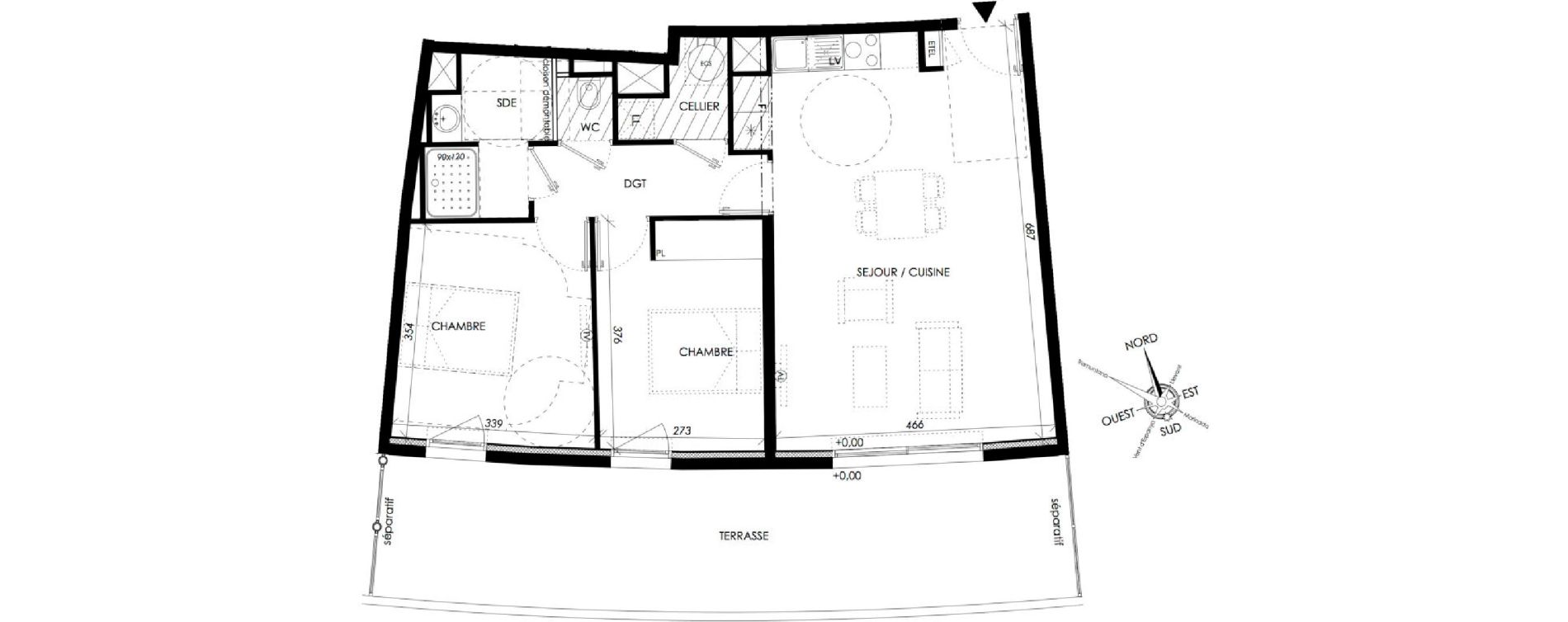 Appartement T3 de 66,00 m2 &agrave; Canet-En-Roussillon Port aliz&eacute;s