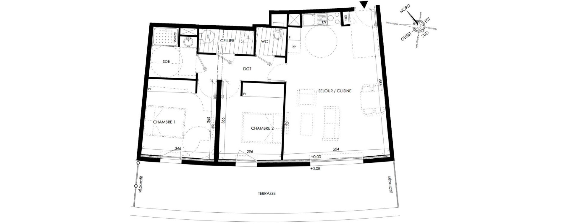 Appartement T3 de 68,00 m2 &agrave; Canet-En-Roussillon Port aliz&eacute;s