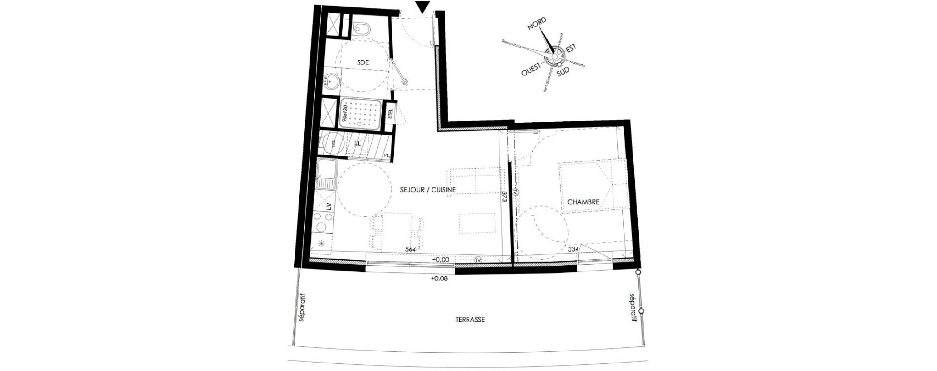 Appartement T2 de 41,00 m2 &agrave; Canet-En-Roussillon Port aliz&eacute;s