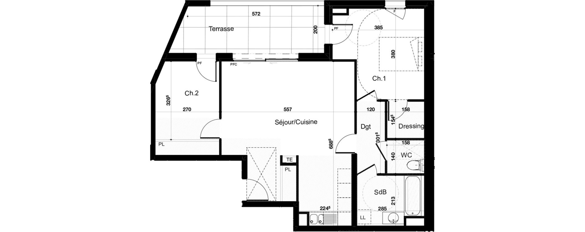 Appartement T3 de 68,95 m2 &agrave; Canet-En-Roussillon Les r&eacute;gals