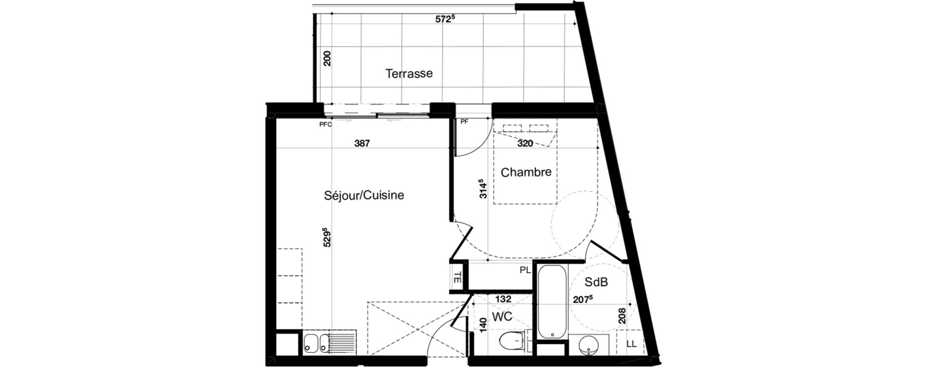 Appartement T2 de 39,23 m2 &agrave; Canet-En-Roussillon Canet le port