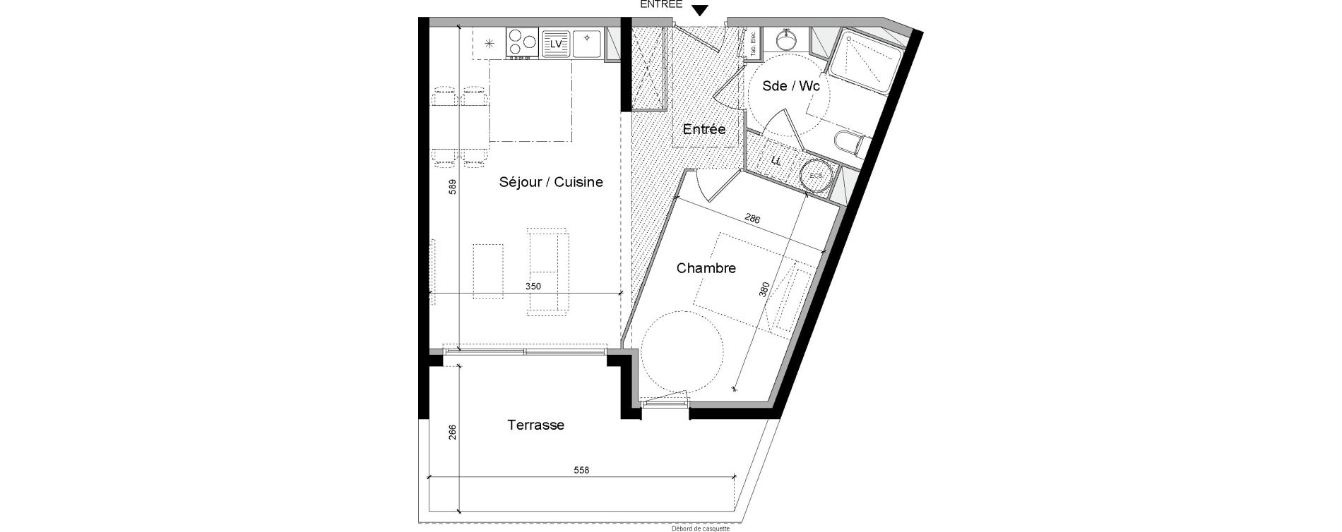 Appartement T2 de 46,00 m2 &agrave; Canet-En-Roussillon Port aliz&eacute;s
