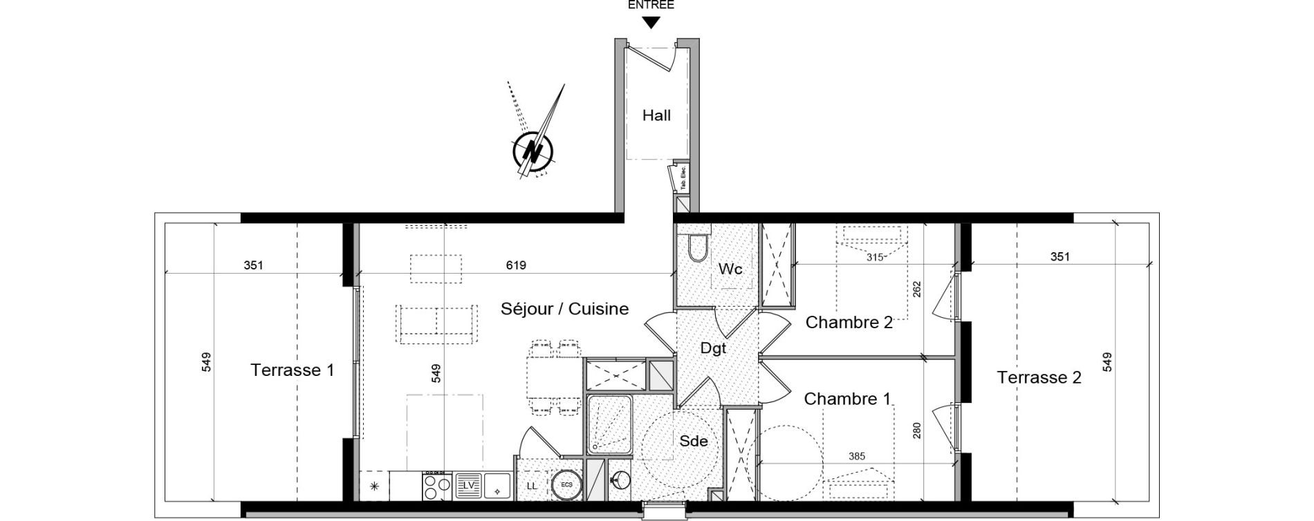 Appartement T3 de 66,00 m2 &agrave; Canet-En-Roussillon Port aliz&eacute;s