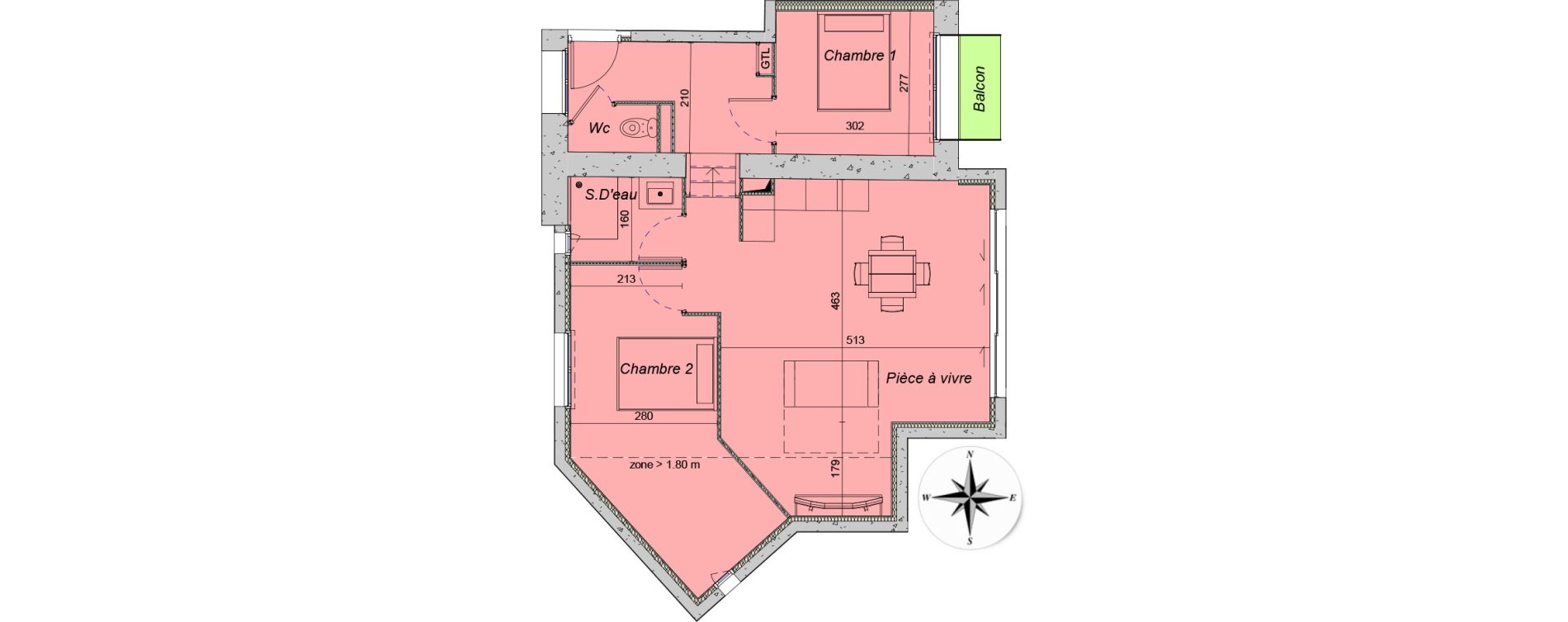 Appartement T3 de 56,83 m2 &agrave; Collioure Centre