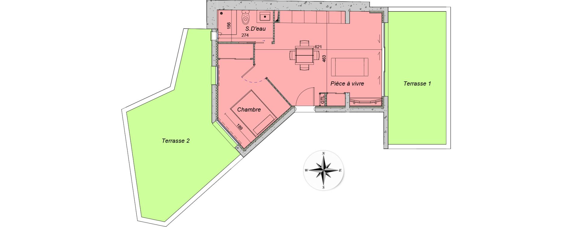 Appartement T2 de 40,10 m2 &agrave; Collioure Centre