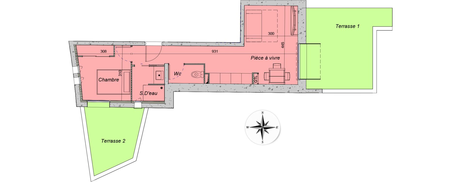 Appartement T2 de 36,39 m2 &agrave; Collioure Centre