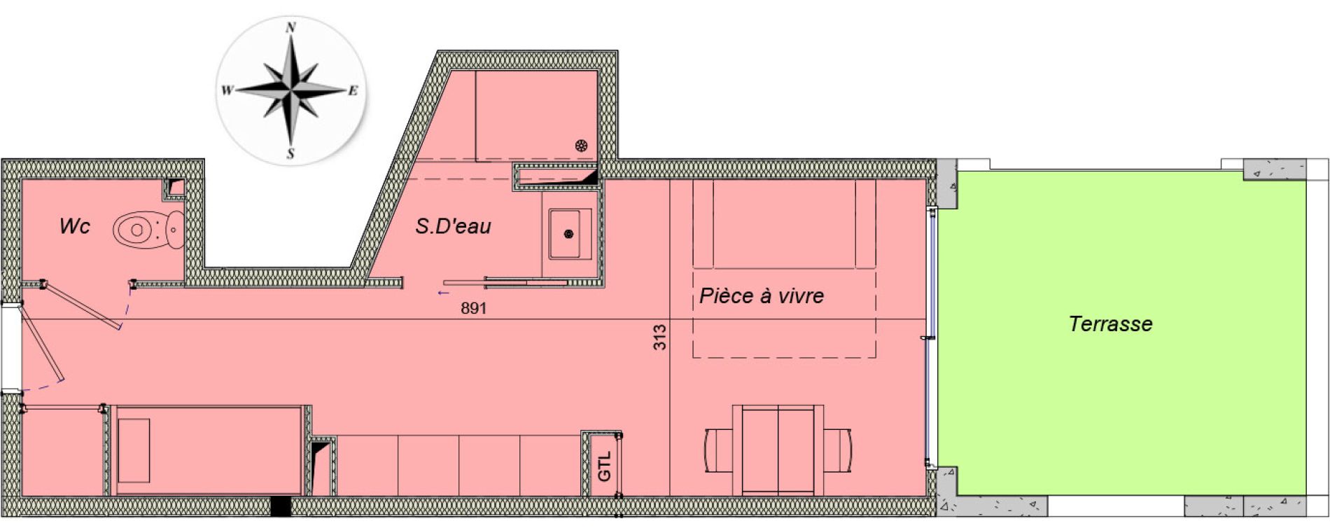 Appartement T1 de 26,18 m2 &agrave; Collioure Centre