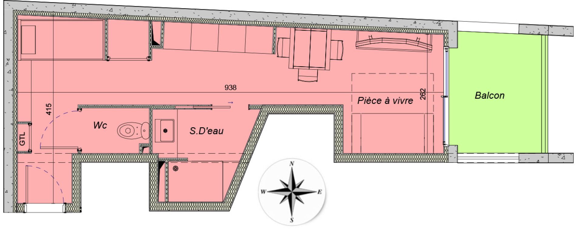 Appartement T1 de 26,36 m2 &agrave; Collioure Centre