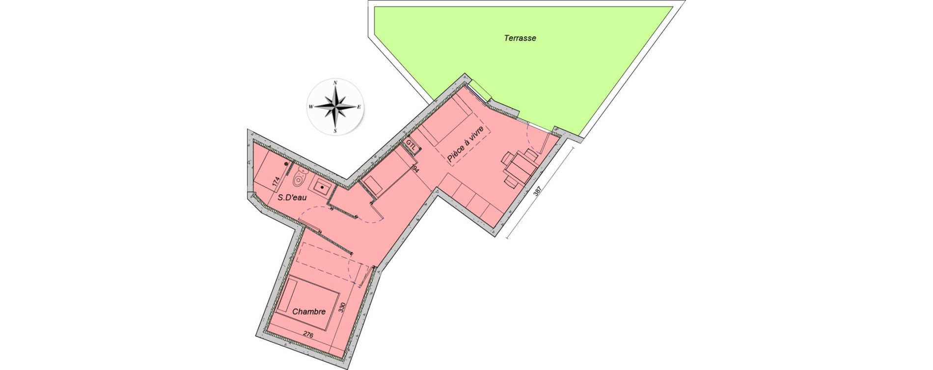 Maison T2 de 37,44 m2 &agrave; Collioure Centre