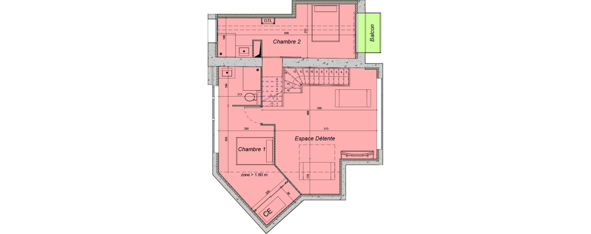 Duplex T4 de 89,84 m2 &agrave; Collioure Centre