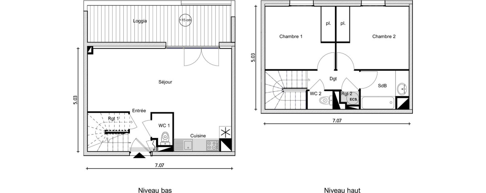 Appartement T3 de 63,01 m2 &agrave; Elne Centre