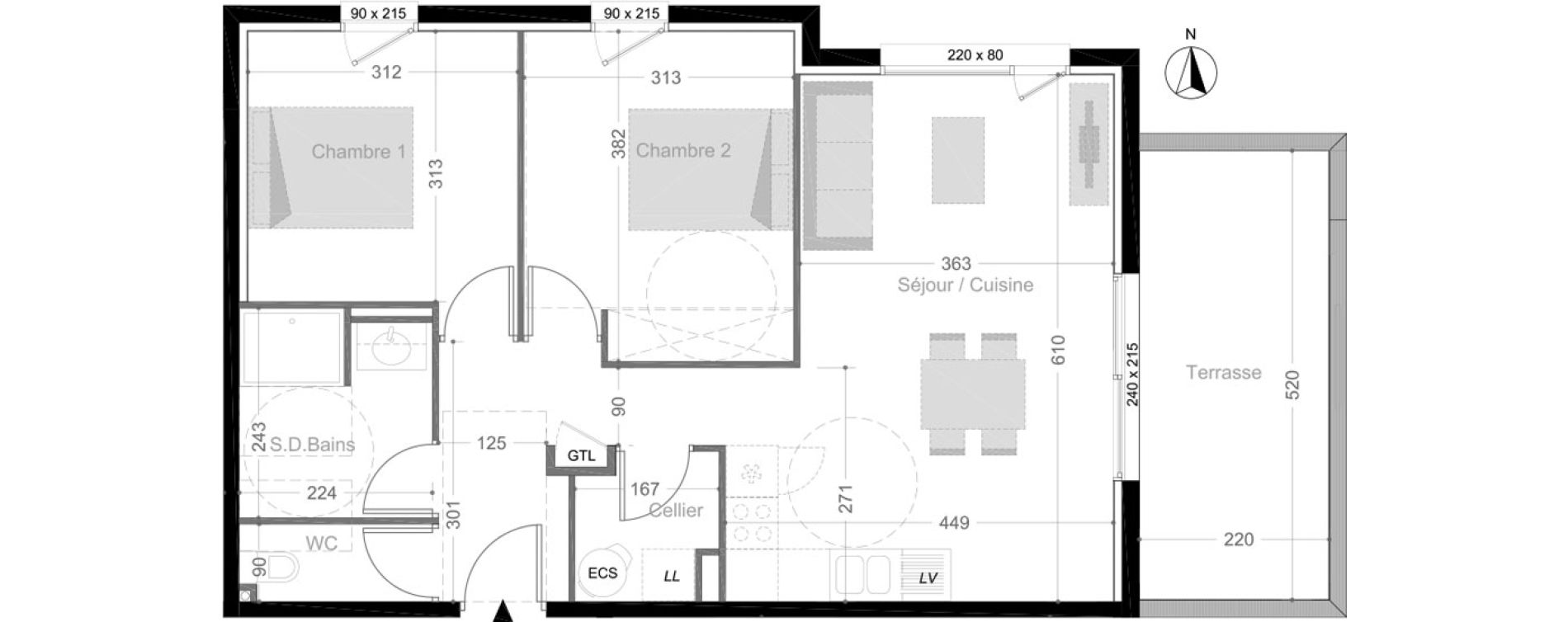 Appartement T3 de 62,40 m2 &agrave; Elne Centre