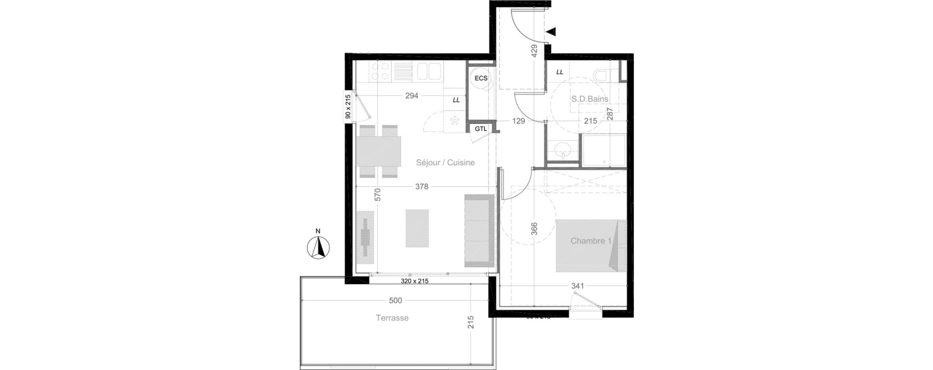 Appartement T2 de 45,00 m2 &agrave; Elne Centre