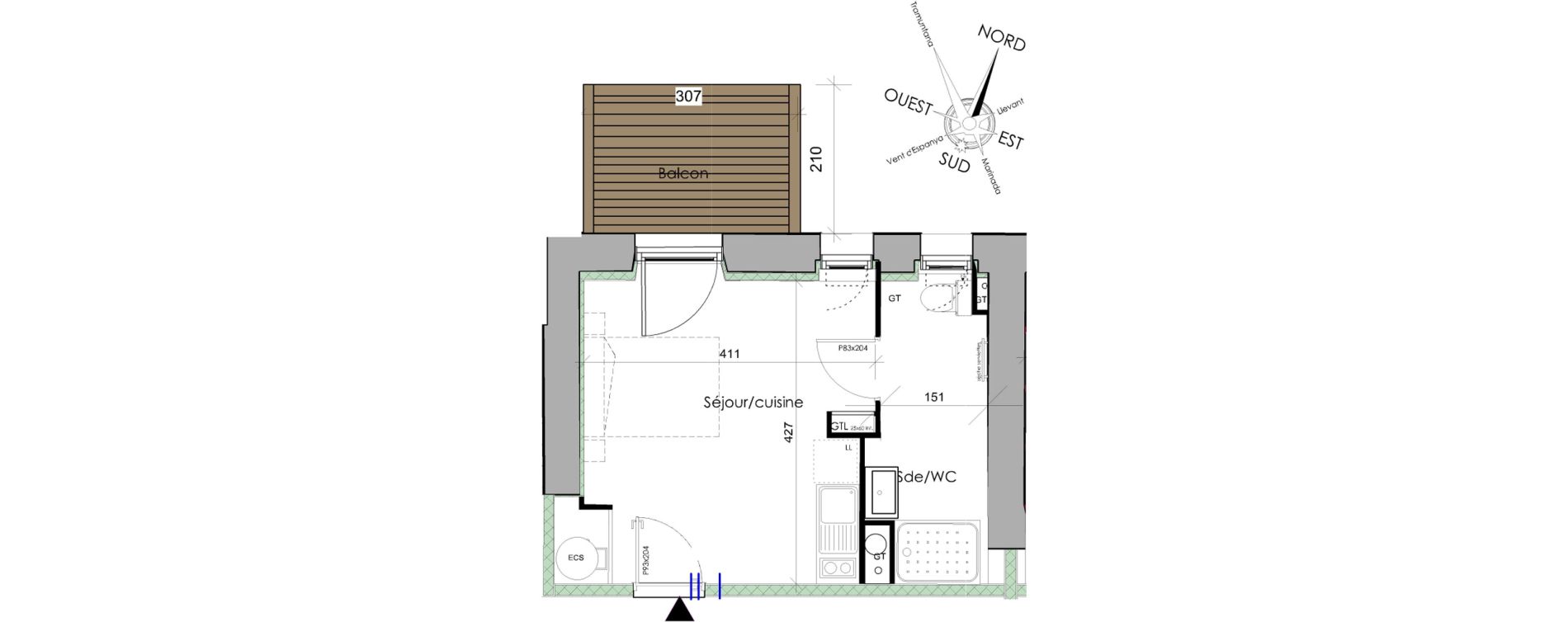 Appartement T1 de 24,40 m2 &agrave; Font-Romeu-Odeillo-Via Centre