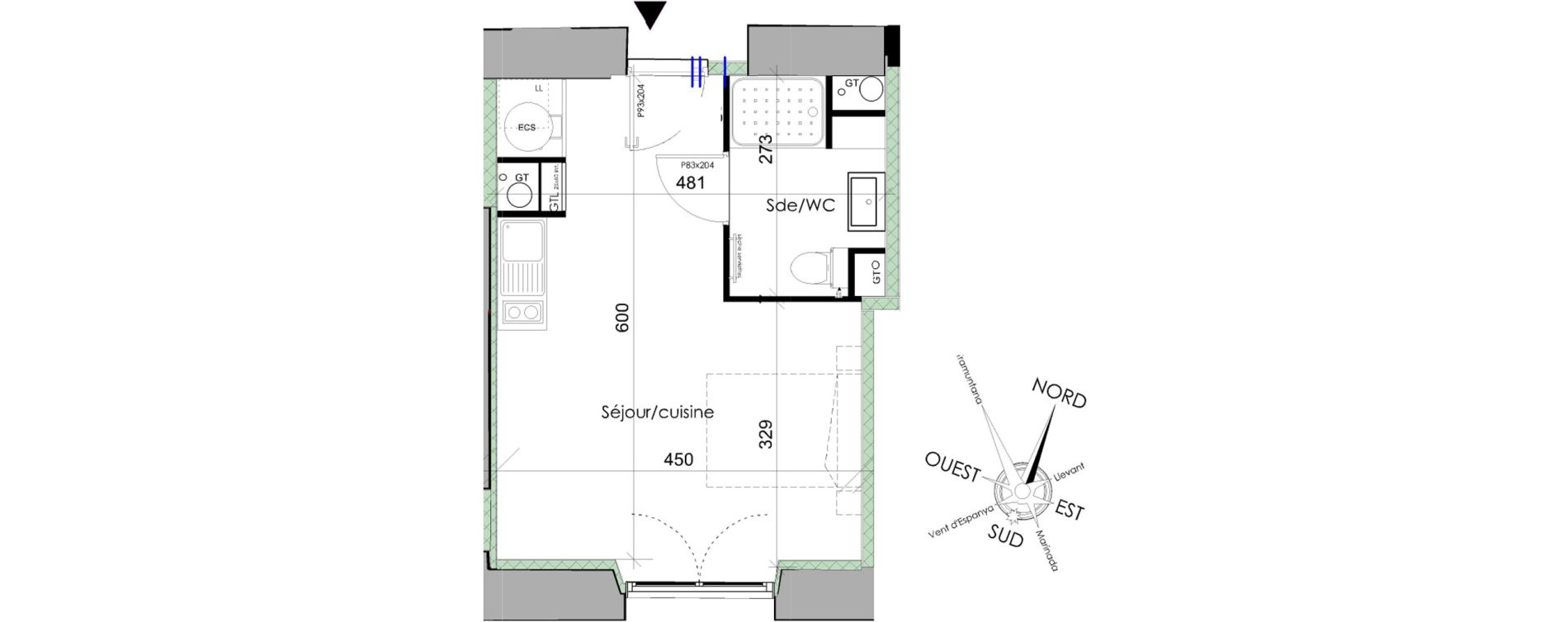 Appartement T1 de 26,80 m2 &agrave; Font-Romeu-Odeillo-Via Centre