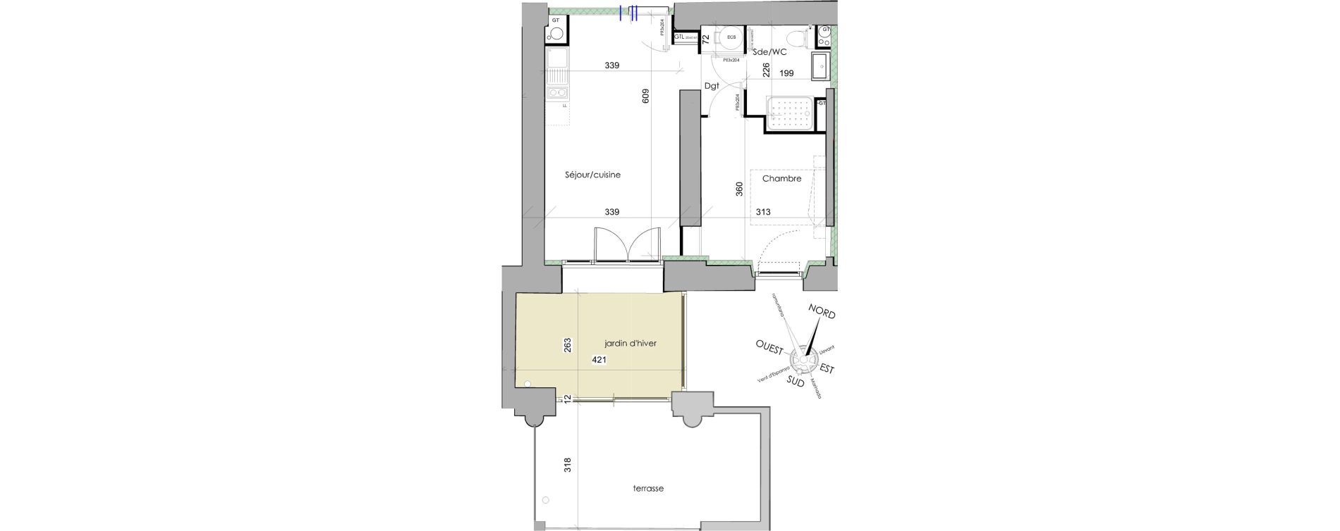 Appartement T2 de 40,10 m2 &agrave; Font-Romeu-Odeillo-Via Centre