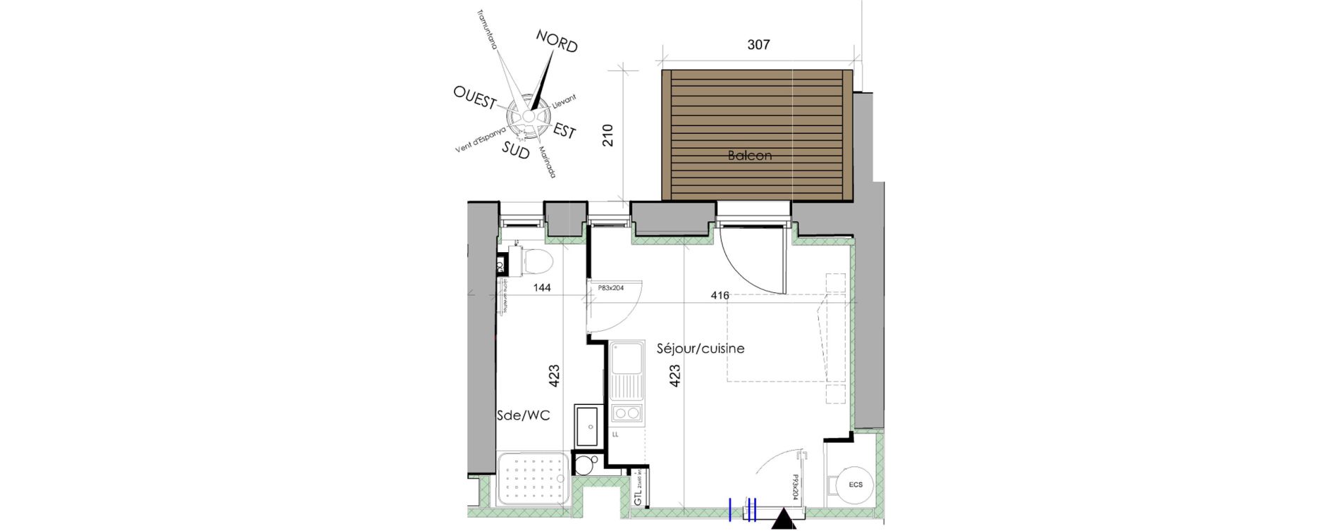 Appartement T1 de 23,70 m2 &agrave; Font-Romeu-Odeillo-Via Centre